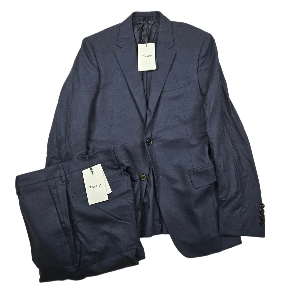 Theory X-Slim Fit Suit Men 36R 2 Piece Pants 30x34 Navy Blue Stretch $1025 NEW